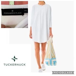 Tuckernuck Pomander Place White Sue Sweatshirt Dress (L/XL)